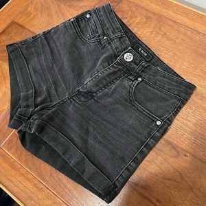 High waisted black shorts